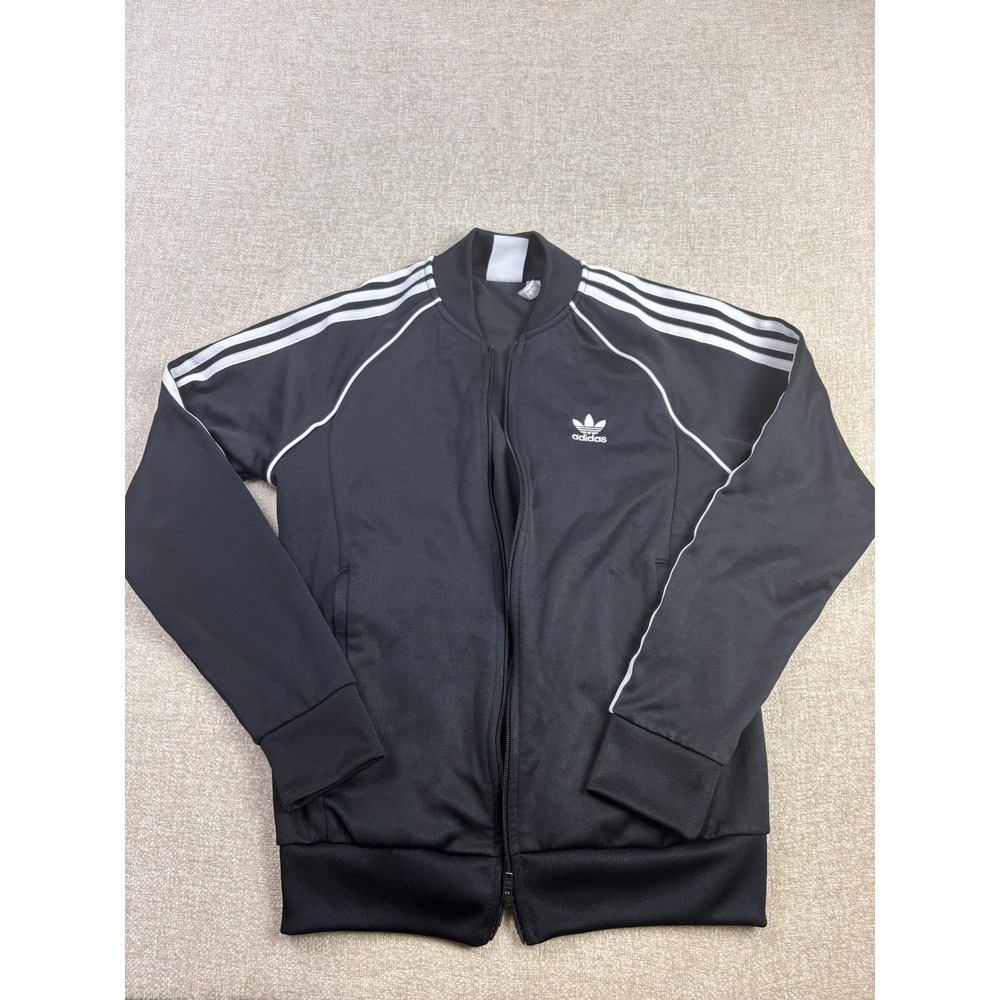 Adidas Originals Primeblue SST Track Jacket Black White Stripes Womens Medium